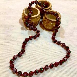 Cloisonné hand knotted necklace